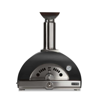 Coyote 30" Hybrid Multi Fuel Gas and Wood Outdoor Pizza Oven in Black for Propane - C1PZ30HMBLP