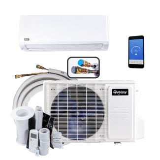 12,000 BTU Infinity Living DIYCOOL Platinum 23.5 SEER2 Single Zone Wall Mount Mini Split Heat Pump System - R454B | 115V | 25ft DIYCOOL Install Kit - EZ-12ZPL-HP115B / EZ-12WPL-HP115B