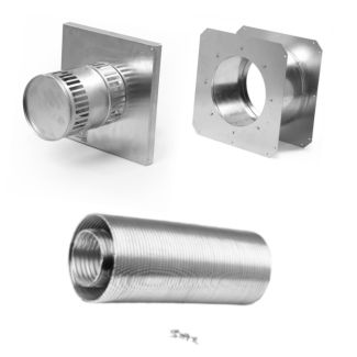 Kingsman Horizontal 5FT Flex Vent Kit With Round Cap And Hardware - ZDVHSK5