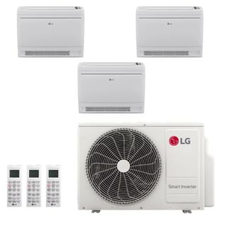 LG 24,000 BTU 3 Zone Low Wall Console Ductless Mini Split System - KUMXB241A / 3-KNUQB091A