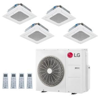 LG 30,000 BTU 4 Zone Ceiling Cassette Mini Split System - KUMXA301A / KNMDB071A / 2-KNUDB091A / KNUDB121A