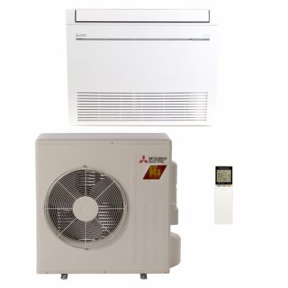 Mitsubishi 15,000 BTU 21.8 SEER Floor Mounted Mini Split H2i Hyper Heat Single Zone Heat Pump System - MUFZ-KJ15NAHZ / MFZ-KJ15NA