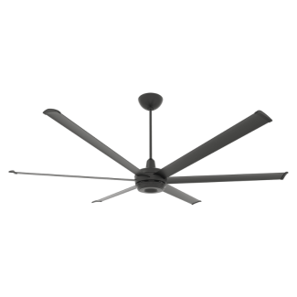 Big Ass Fans es6 7' Smart Ceiling Fan - Black, Indoor/Outdoor, Universal Mount, 23.6 Watts, 20" Extension Tube - MK-ES62-072306A786I20
