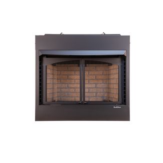 Buck Stove 36" Ventless Gas Fireplace with Mesh Doors, Brick Liner & Blower - NV ZCBB