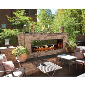 Empire 48-Inch Linear See Through Gas Fireplace With Fire Glass - OLL48SP12S / DG1 