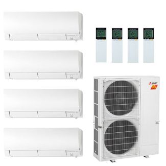 42,000 BTU 19 SEER Mitsubishi Quad Zone H2i Hyper Heat Pump System 6+6+18+18