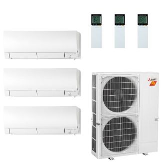 42,000 BTU 19 SEER Mitsubishi Tri Zone  H2i Hyper Heat Pump System 6+18+18