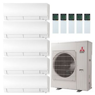 42,000 BTU Mitsubishi GX-Series 21.5 SEER2 Five Zone Wall Mounted Mini Split Heat Pump System - R454B |6 + 6 + 6 + 6 + 9