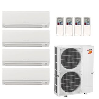 42,000 BTU 19 SEER Mitsubishi Quad Zone H2i Hyper Heat Pump System 6+6+6+6