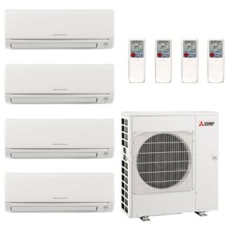 40,500 BTU Mitsubishi GX-Series 4-Zone Mini Split | 19.3 SEER2, R454B, 12k + 12k + 15k + 15k Units