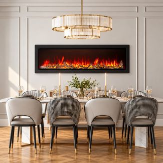Napoleon Astound 74" Built-In Electric Fireplace with Remote, Heater & Glass Media for 120V - NEFB74AB