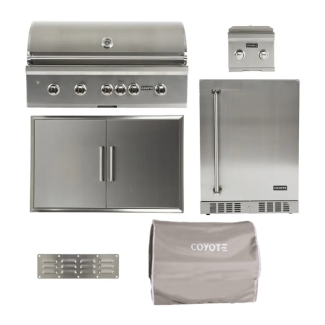 Coyote S-Series 42-Inch 5-Burner Built-In Gas Grill & Outdoor Kitchen Package - C2SL42