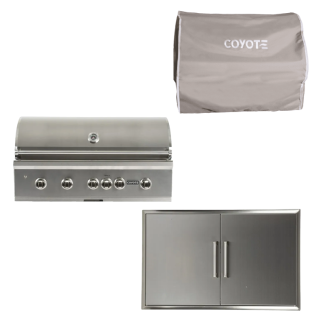 Coyote S-Series 42-Inch 4-Burner Built-In Gas Grill W/Outdoor Kitchen Package Options - C3SL42-PKG-1
