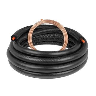30 Feet of 3/8" LL x 3/4" SL x 1/2" No-Tear Insulated Line Set - Black - NTLS38343830