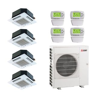 40,500 BTU Mitsubishi FX-Series 4-Zone Mini Split | 19.3 SEER2, R454B, 15k + 15k + 12k + 12k Units