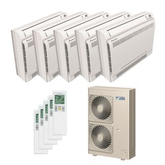 Daikin 48,000 BTU 18.8 SEER Five Zone Heat Pump System 9+9+9+9+9 - Floor Mounted