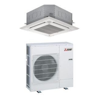 Mitsubishi 24,000 BTU 24.7 SEER Ceiling Cassette Mini Split Single Zone Heat Pump System
