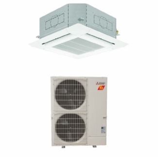 43,000 BTU Mitsubishi P-Series 20 SEER2 Single Ceiling Cassette Mini Split Hyper Heat Pump System - R454B | PUZ-AK42NLHZ / PLA-AE42NL