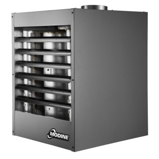 Modine POR Series 185,000 BTU commercial gas-fired unit heater for warehouse, workshop, garage, and industrial building heating.