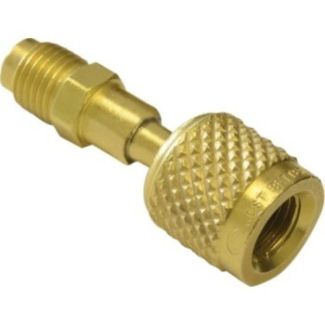QC-A2L-LH A2L Refrigerant Reverse Thread Adapter - 1/4" Female SAE Flare Left-handed x 1/4" Male Flare