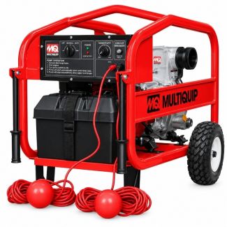 Multiquip Trash Pump QP3Ti Series | 8.5 HP | Die-Cast Aluminum/Cast Iron | Electric Start with ECU & Float Switch Control | Max 396 GPM | Max 95 ft. Head | Honda iGX270 | QP3Ti - QP3Ti