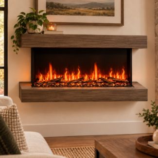 Modern Flames Floating Mantel for 52" Orion Electric Fireplace in Weathered Walnut - WSS-OR52-WW