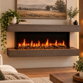 Modern Flames Floating Mantel for 60" Orion Electric Fireplace in Driftwood Grey - WSS-OR60-DW