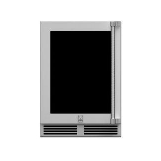 Hestan 24-Inch 5.0 Cu. Ft. Left Hinge Outdoor Rated Dual Zone Glass Door Refrigerator With Wine Storage - GRWGL24