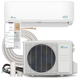 Senville 9,000 BTU LETO 21.5 SEER2 Single Zone Wall Mount Mini Split Heat Pump System w/ 16ft Line Set - R454B | 115V 