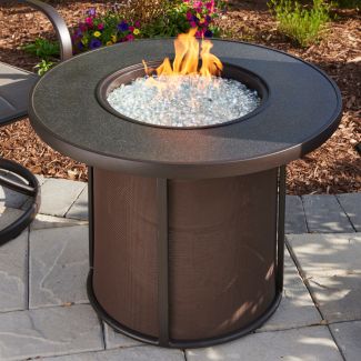The Outdoor Greatroom Stonefire 31 Inch Round Gas Fire Pit Table