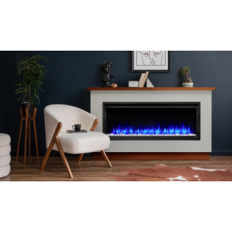 SimpliFire 50" Allusion Platinum recessed linear electric fireplace - SF-ALLP50
