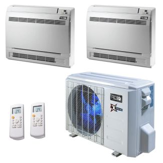 18,000 BTU 22 SEER2 ACiQ  2-Zone Floor Mounted Mini Split System w/ Extreme Heat - 12+12 - ACIQ-18Z-HH-M2B / 2-ACIQ-12FM-HH-MB