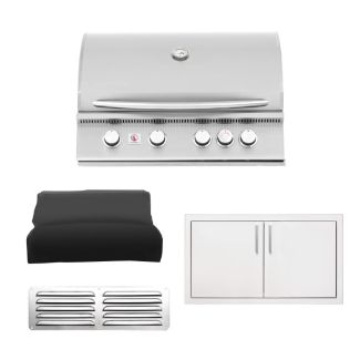 Summerset Sizzler 32-Inch 4-Burner Built-In Gas Grill & Outdoor Kitchen Package - SIZ32