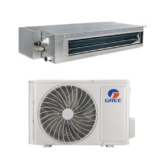 9,000 BTU Gree Sapphire 22.3 SEER2 Single Zone Slim Concealed Duct Mini Split Heat Pump System - R32 | 230V