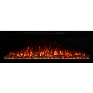 Modern Flames Spectrum Slimline 100" Linear LED Electric Fireplace with Heater, Log Set, & Remote for 120V - SPS-50B