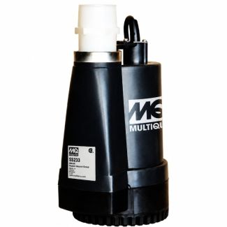 Multiquip Submersible Centrifugal Pump | 1/2 HP | Heavy Polymer | Max 55 GPM | Max 32 ft. Head | 115V | 9 ft. Cord | SS233 - SS233