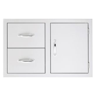 Summerset 33 Inch Stainless Steel Access Door & Double Drawer Combo With Masonry Frame Return - SSDC233M