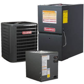 1.5 Ton 14.5 SEER2 80% AFUE 40,000 BTU Goodman Gas Furnace and R32 Heat Pump System - Downflow