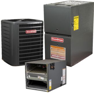 1.5 Ton 15.2 SEER2 80% AFUE 60,000 BTU Goodman Gas Furnace and R32 Heat Pump System - Horizontal