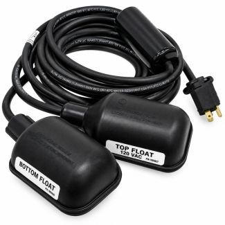 Multiquip Dual Mechanical Float Switch | 120V | High-Impact Polypropylene | Holding Relay | NEMA 5-15 Piggy-Back Plug | Adjustable 3–48 in. Range | 20 ft. Cord | SW2A - SW2A