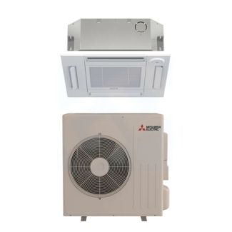 18,000 BTU Mitsubishi P-Series 17.5 SEER2 Single Ceiling Cassette Mini Split Heat Pump System - R454B | SUZ-AA18NL / SLZ-AF18NL