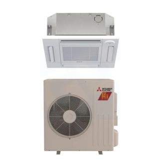 18,000 BTU Mitsubishi P-Series 17.5 SEER2 Single Ceiling Cassette Mini Split Hyper Heat Pump System - R454B | SUZ-AA18NLHZ / SLZ-AF18NL