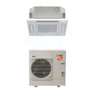 12,000 BTU Mitsubishi P-Series 16.8 SEER2 Single Ceiling Cassette Mini Split Hyper Heat Pump System - R454B | SUZ-AA12NLHZ / SLZ-AF12NL