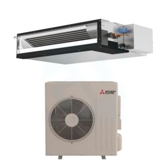 18,000 BTU Mitsubishi P-Series 20.1 SEER2 Single Horizontal-Ducted Mini Split Heat Pump System - R454B | PUZ-AK18NL / PEAD-AA18NL