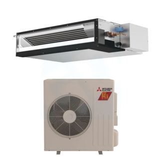 12,000 BTU Mitsubishi P-Series 17 SEER2 Single Horizontal-Ducted Mini Split Hyper Heat Pump System - R454B | SUZ-AA12NLHZ / PEAD-AA12NL
