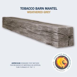 Tobacco Barn Non Combustible Mantel 72-Inch in Weathered Grey Finish