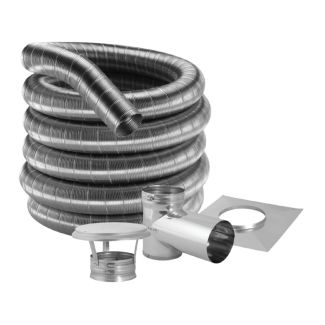 Duravent 8-Inch 304 Stainless Steel Chimney Liner Kit For Freestanding Stoves With Tee- 8DF304KT