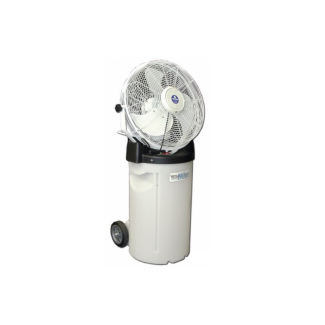 VersaMist 18 inch 3 Speed Portable Misting Fan with Tank, Wheels and Handle - White