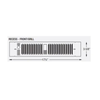 King Electric Recessed Grill for KTW Kickspace Heater - White