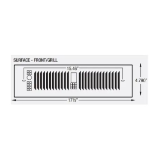 King Electric Grill for KTW Kickspace Heater, Surface Trim - White